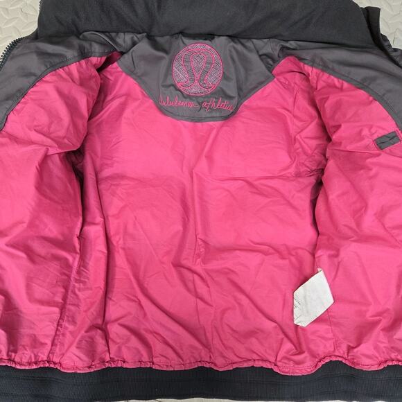Lululemon Goose Down Puffer Jacket Womens 4 XS Gray Hot Pink Removable Hood - Picture 7 of 14